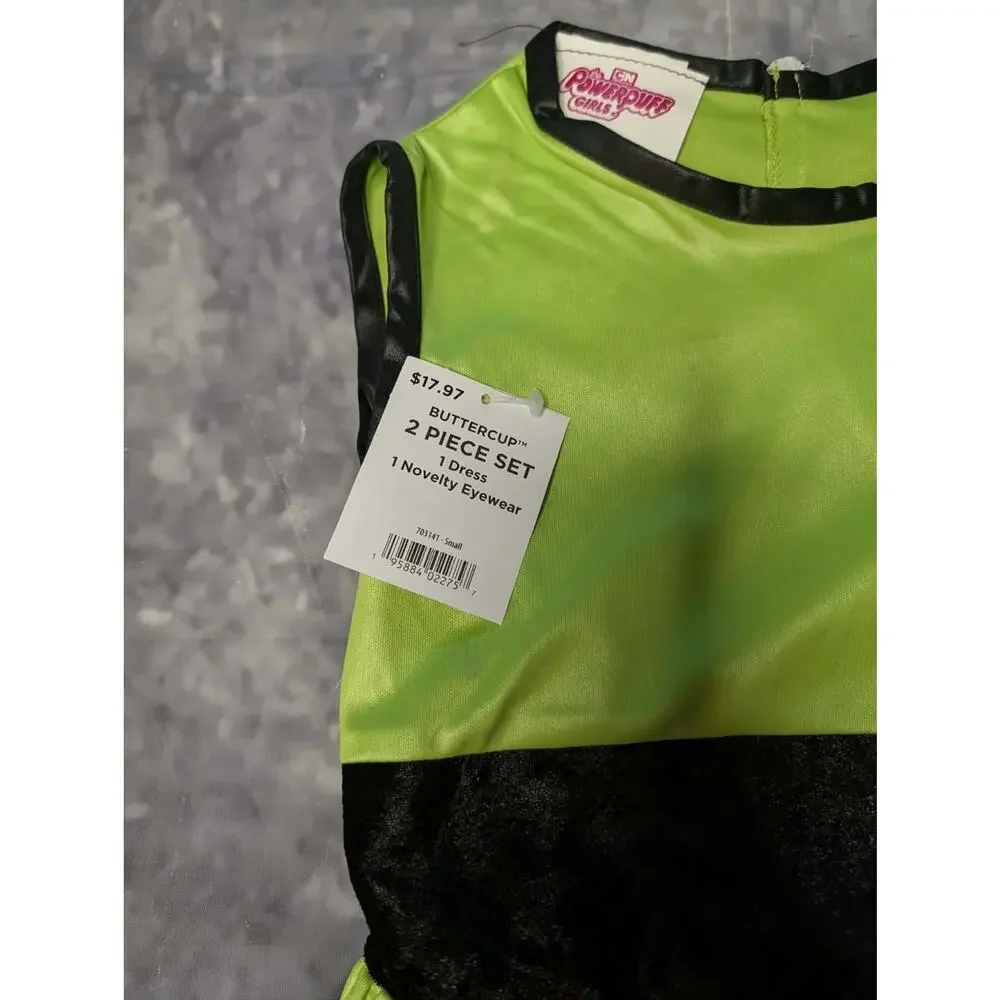 NEW! The Powerpuff Girls Buttercup Girls Halloween Costume S 6/6X - Picture 11 of 12